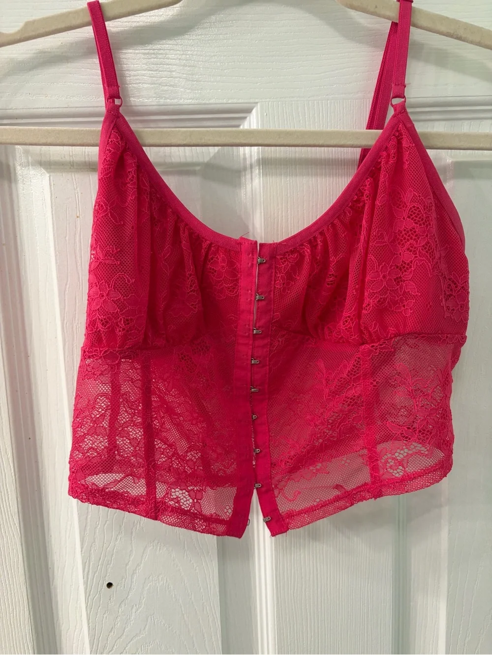 Garage Hot Pink Lace Front-Closure Bralette